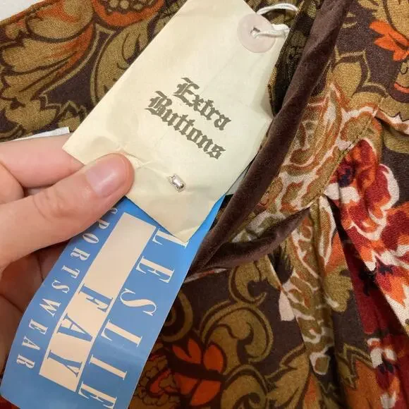 Vintage Deadstock Leslie Fay Sportswear Wide Leg Crop Culottes in Fall Floral - Picture 10 of 10